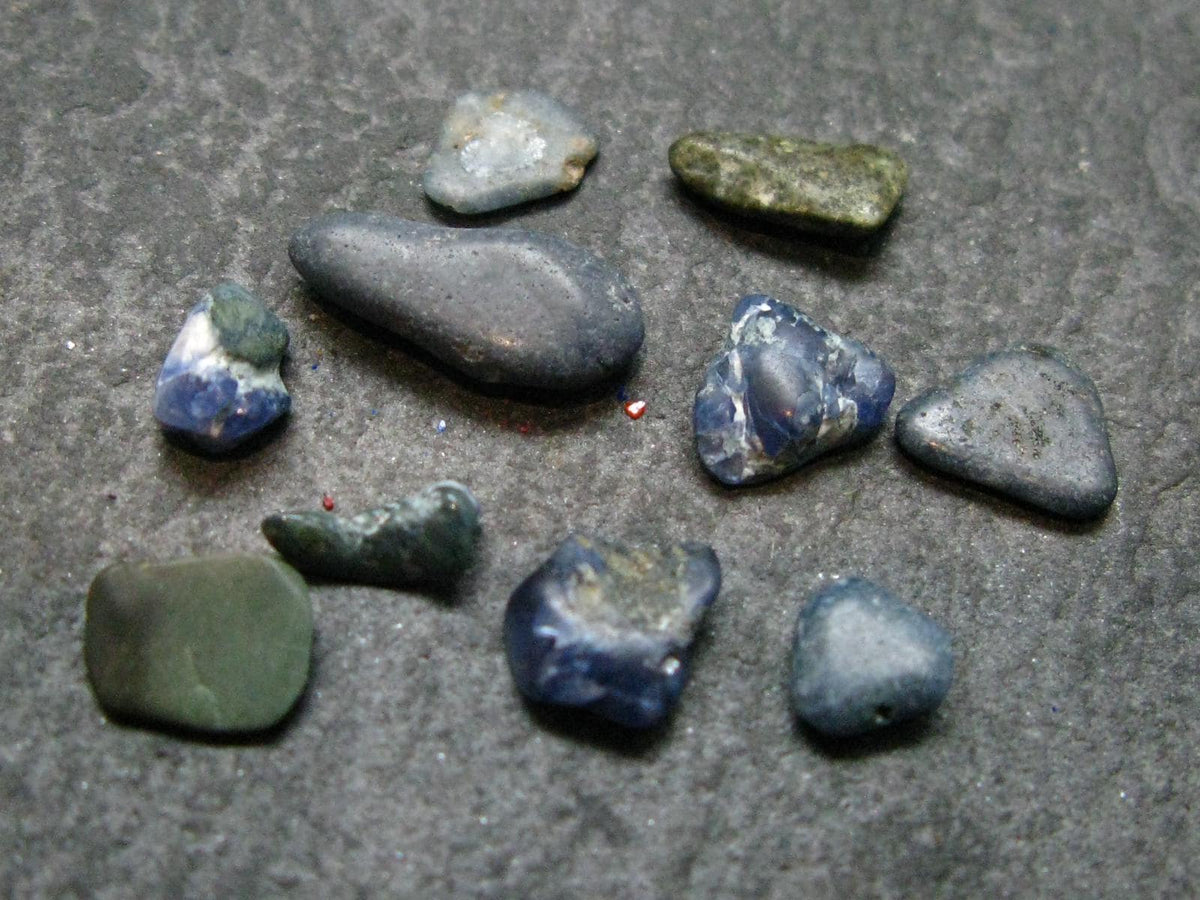 Nice Lot of 10 Benitoite Tumbled Crystals From California USA - 7.72 Carats