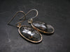 Large Tourmalinated Quartz Crystal Silver Earrings From Brazil - 1.4" - 3.80 Grams