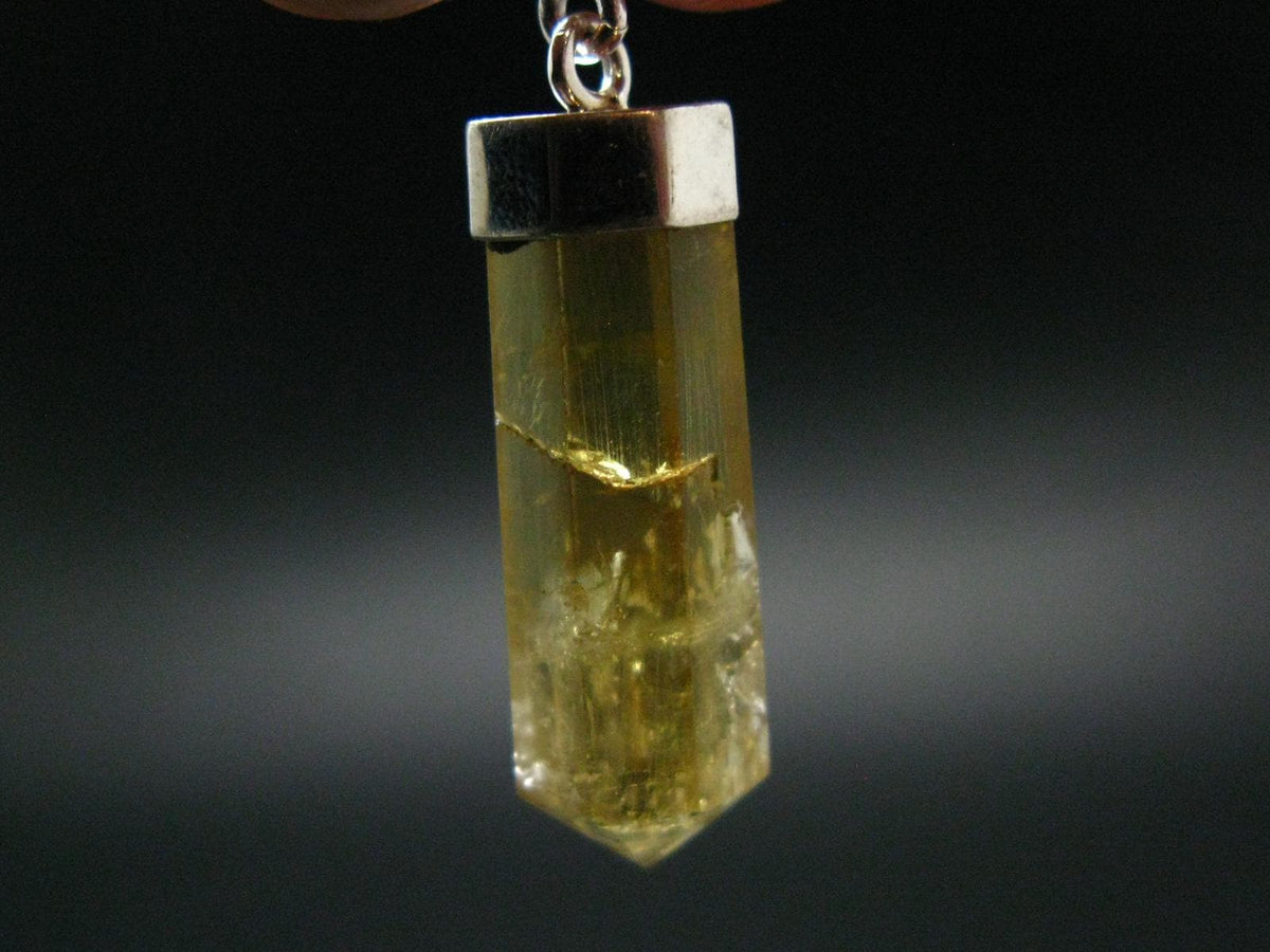 Natural Unheated Citrine Crystal Silver Pendant from Congo - 4.16 Grams