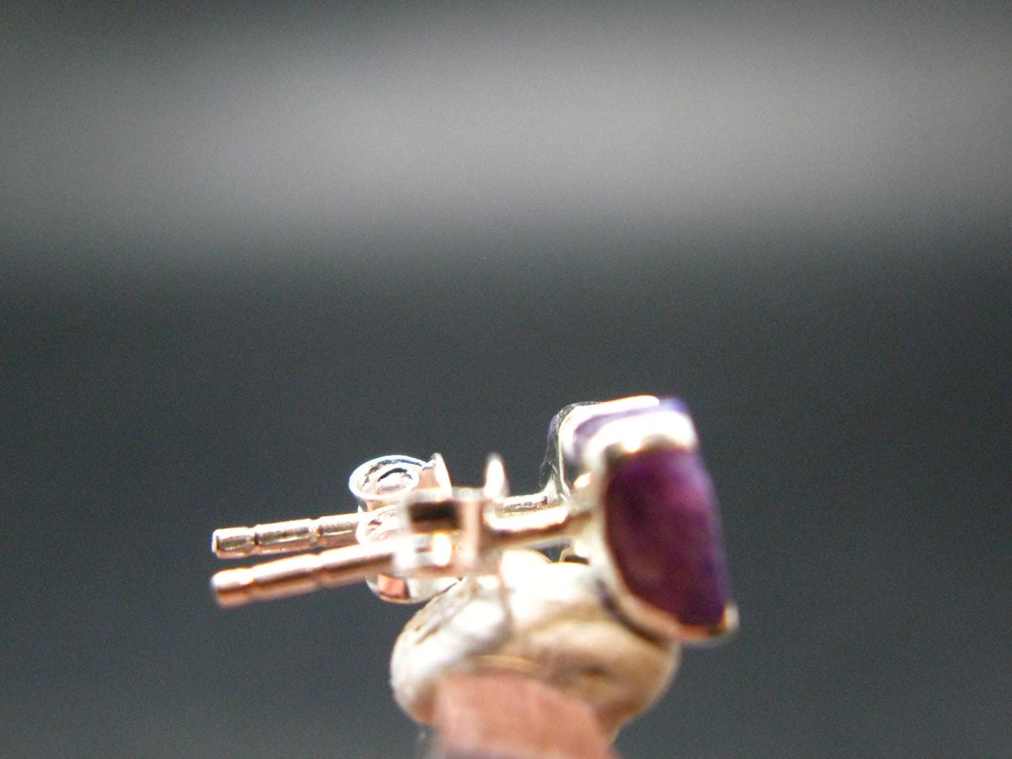 Lilac Stone!!! Stunning Silky Charoite Stud Earrings From Russia - 0.5" - 1.0 Grams
