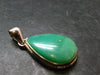 Rich Green Chrysoprase Silver Pendant From Australia - 1.3" - 5.76 Grams