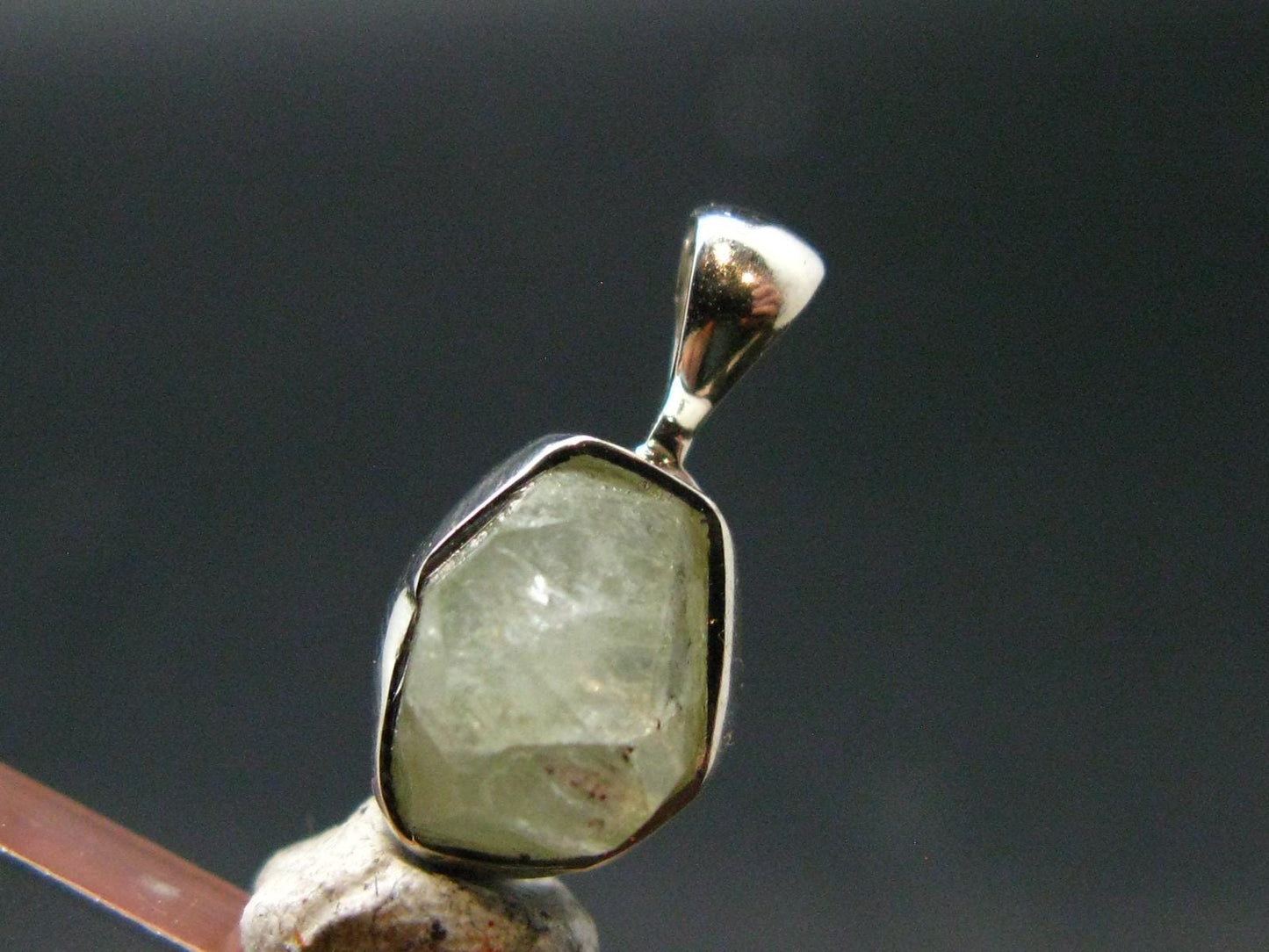 Rhodizite Rhodozite Crystal Silver Pendant from Madagascar - 0.6" - 1.23 Grams