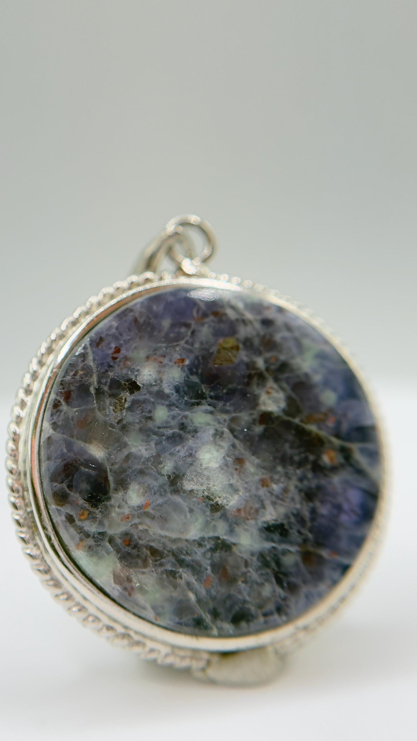 Lattice Sunstone Pendant Necklace, Sterling Silver Natural Crystal Jewelry (6.71g)