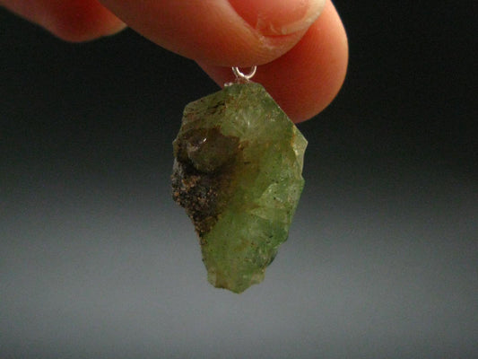 Tsavorite Gem Green Garnet Sterling Silver Pendant From Tanzania - 1.1" - 5.25 Grams