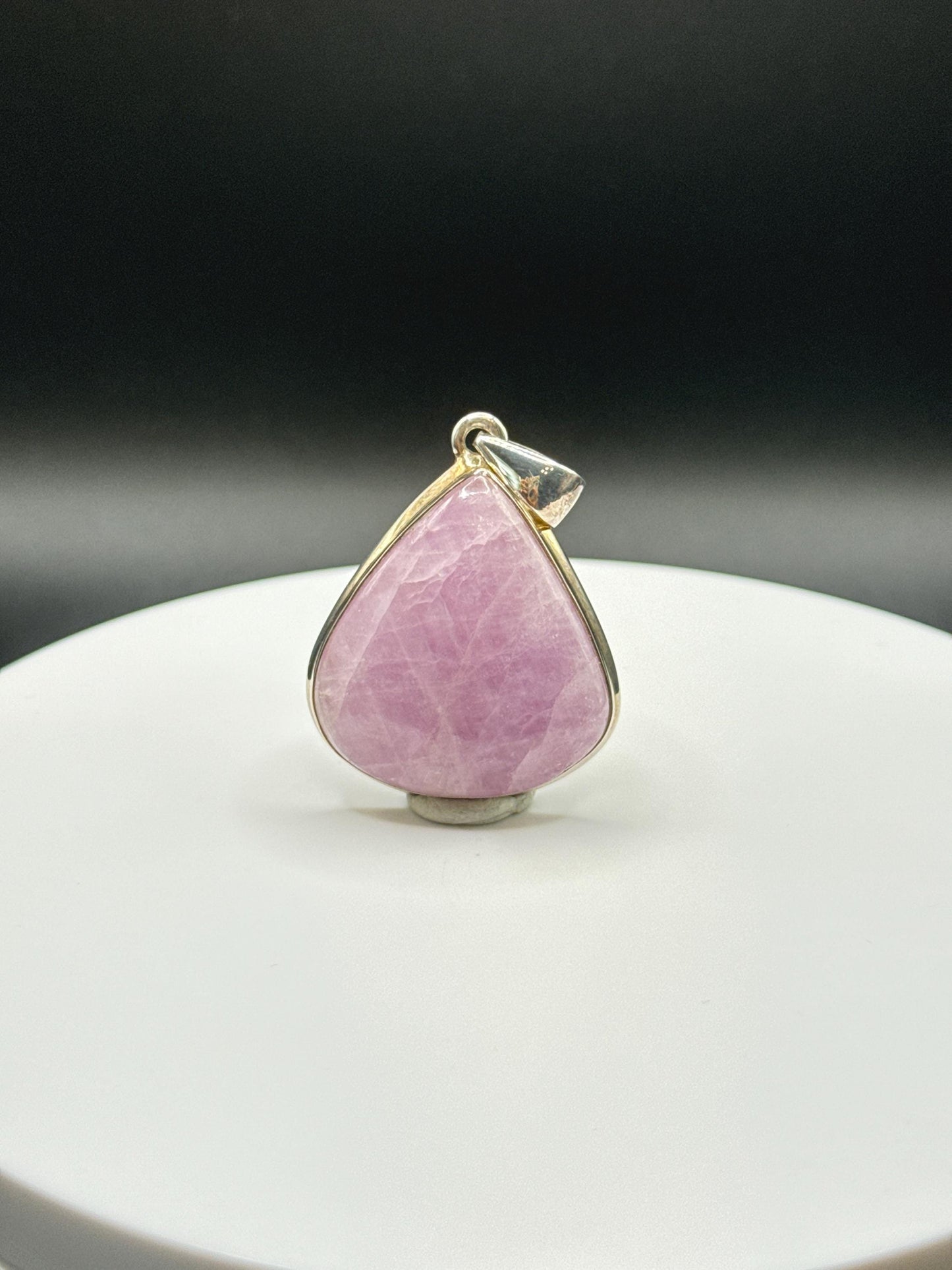 Natural Pink Kunzite Sterling Silver Charm | Heart-Soothing Crystal Jewelry