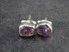 Gem Raw Rich Purple Amethyst Stud Earrings In Sterling Silver from Brazil