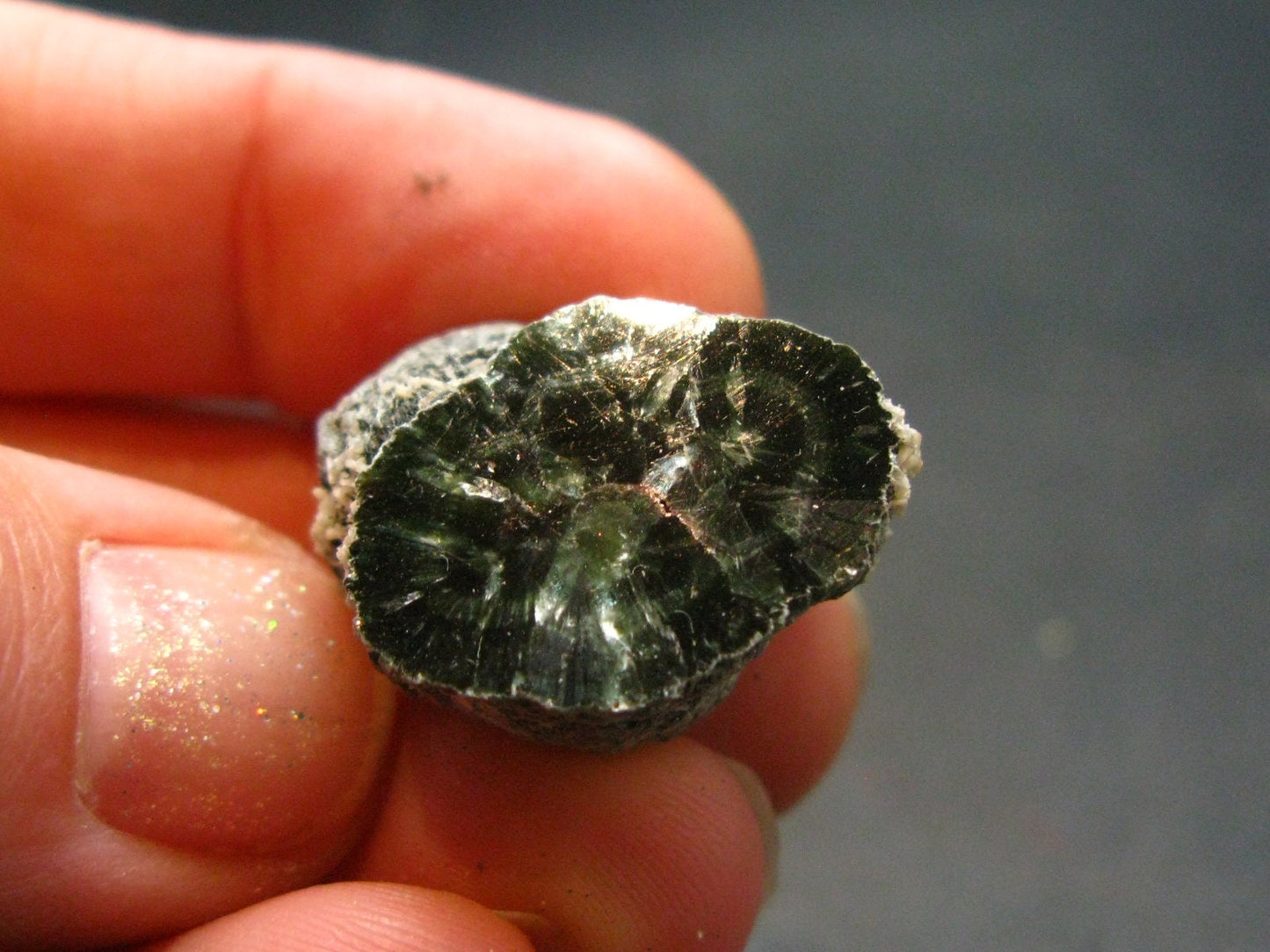 Nice Polished Seraphinite Clinochlore Stalactite From Russia - 0.8" - 7.52 Grams