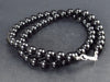 Tibetan Black Tektite Necklace From Tibet - 18"