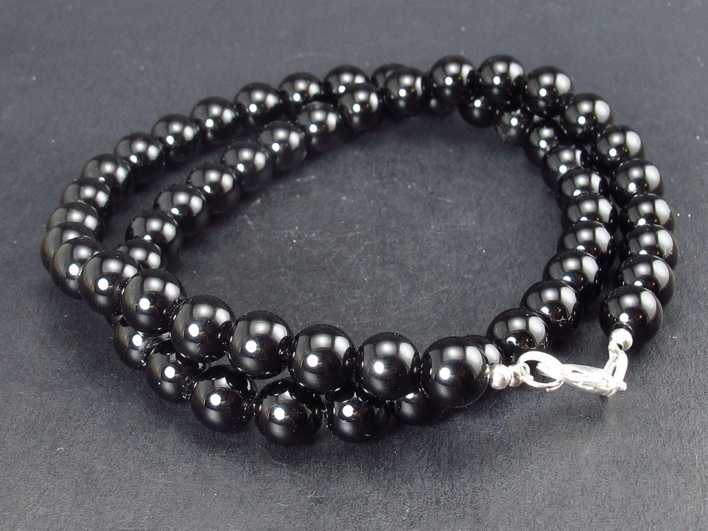 Tibetan Black Tektite Necklace From Tibet - 18"