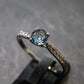 Facetted Blue Topaz Sterling Silver Ring With CZ - 1.65 Grams - Size 9