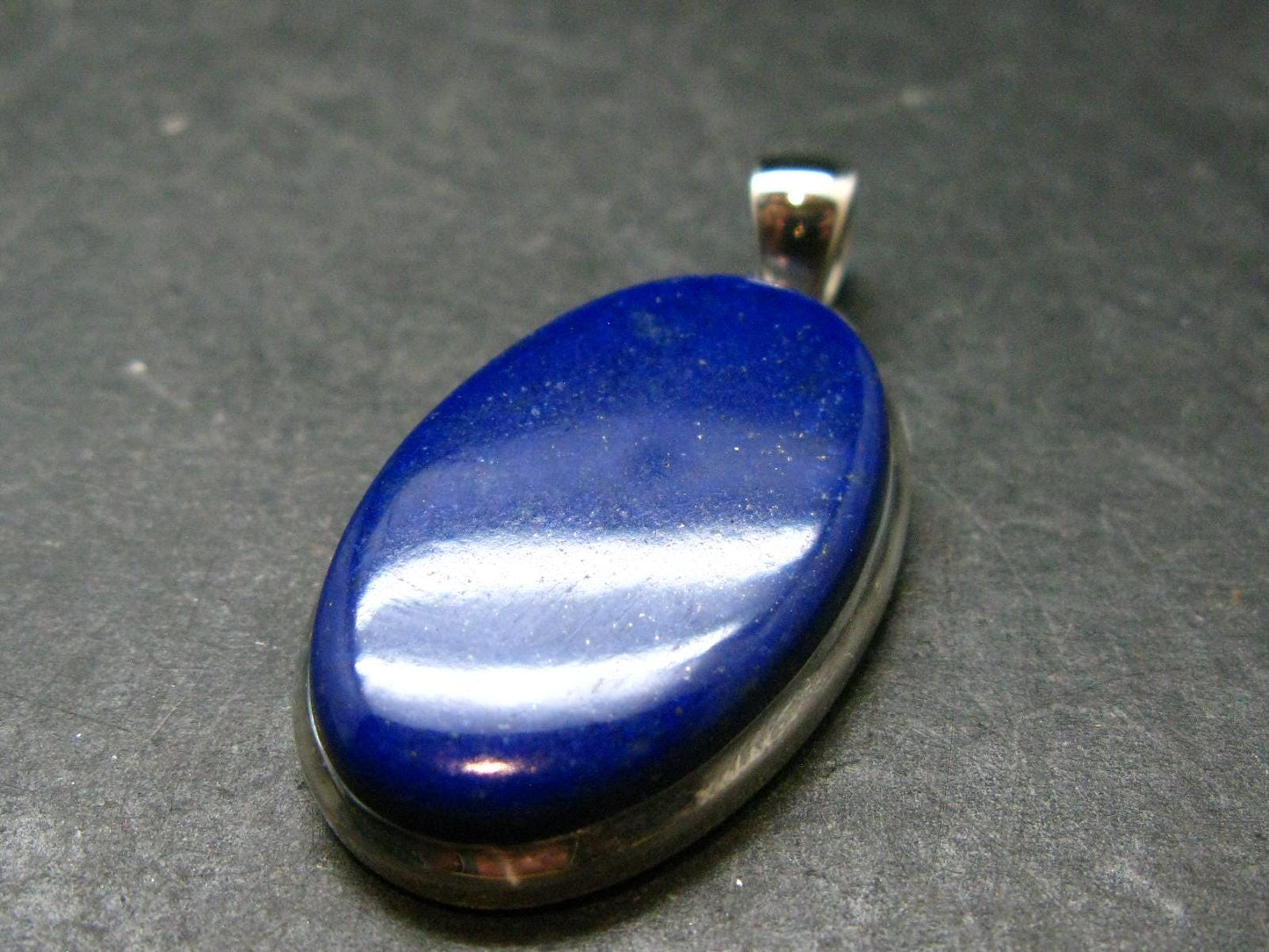 Lapis Lazuli Silver Pendant From Afghanistan - 1.7" - 11.07 Grams