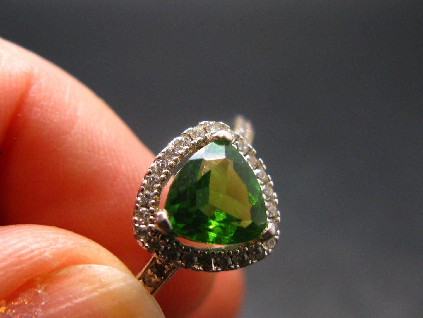 Helenite Gaia Stone Gem Sterling Silver Ring From Washington - Size 8 - 1.0 Carats