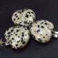 Lot of 3 Natural Puffed Heart Dalmatian Jasper Pendant from Mexico