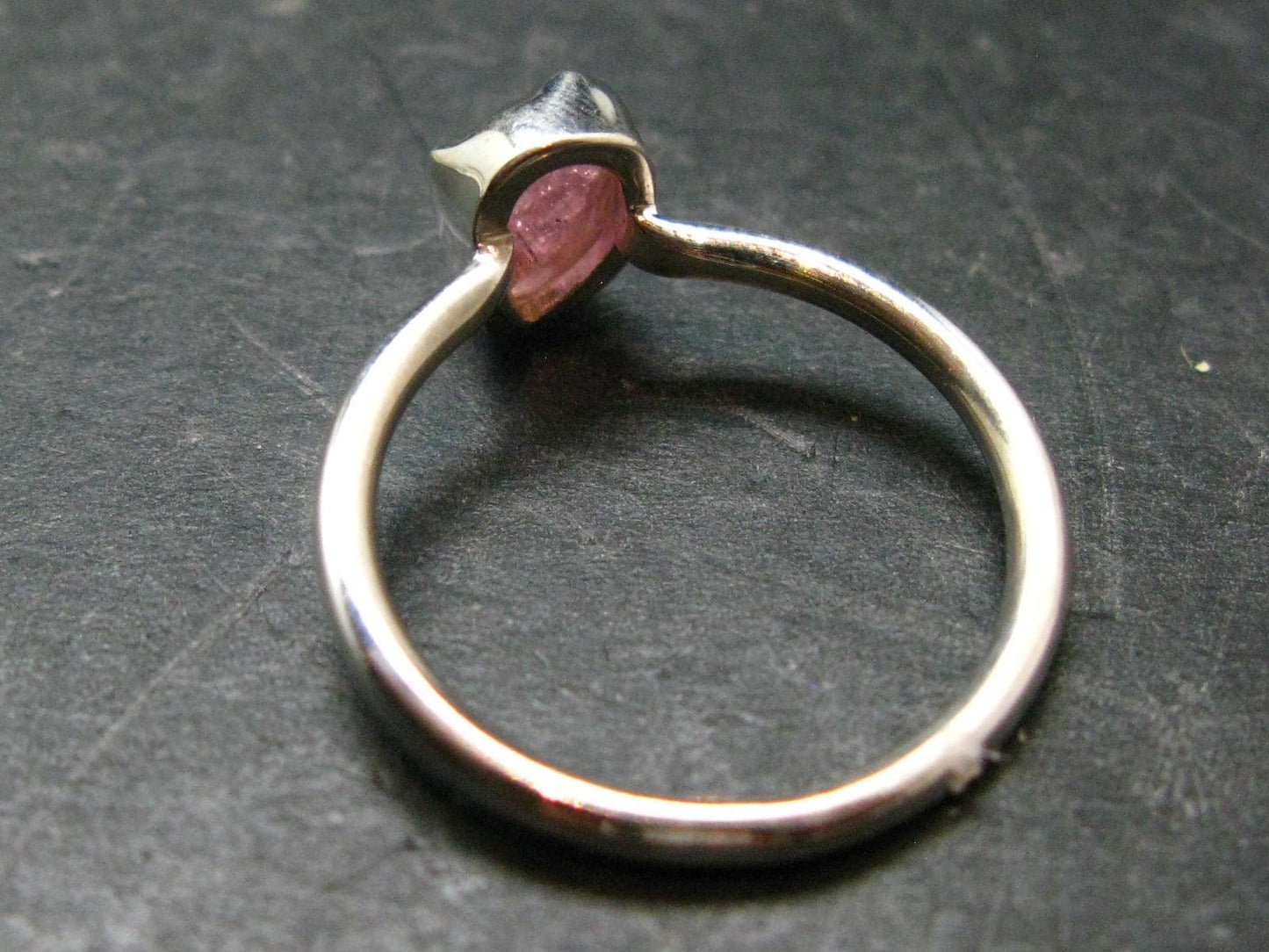 Pezzottaite Crystal Silver Ring From Madagascar - Size 7 - 2.0 Grams