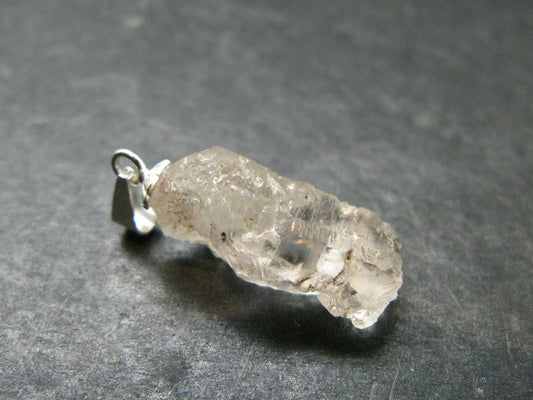 Rare Terminated Gemmy Nirvana (Pink Ice) Quartz Crystal Silver Pendant from the Himalayas - 1.0" - 1.75 Grams