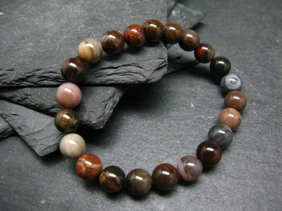 Petrified Wood Genuine Bracelet ~ 7 Inches ~ 8mm Round Beads