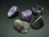 Lot of 5 natural large purple Amethyst tumbled stones from Brazil
