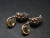 Faceted Golden Yellow Citrine 925 Sterling Silver Drop Earrings - 1.4"