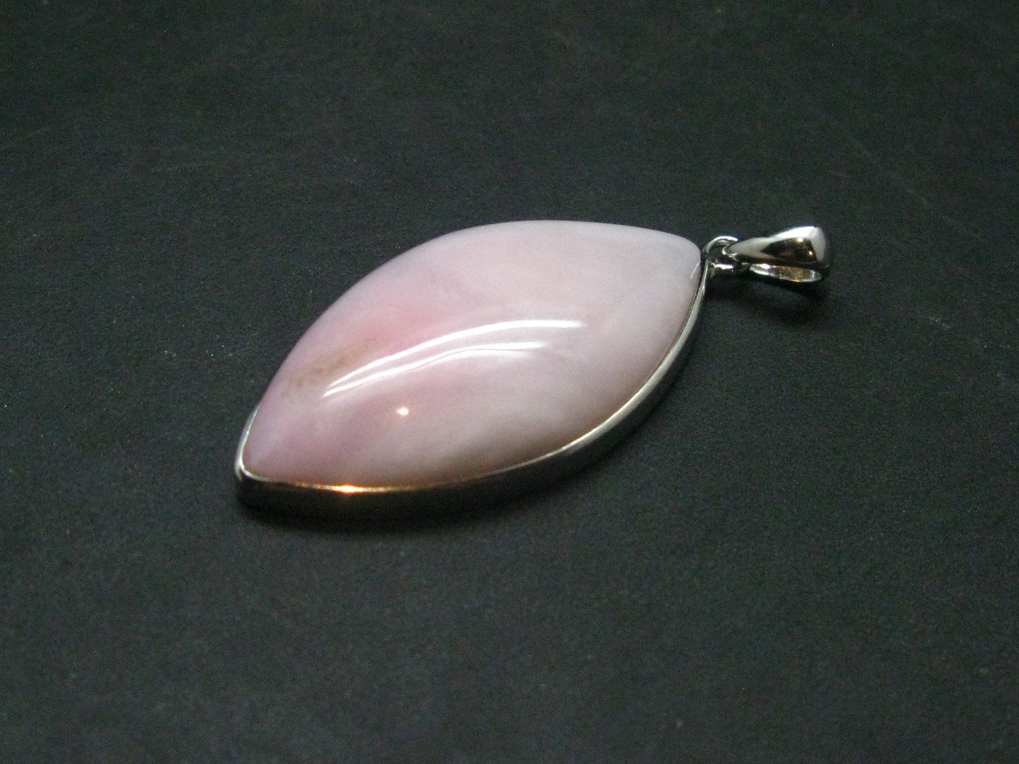 Pink Opal Sterling Silver Pendant From Peru - 1.7"