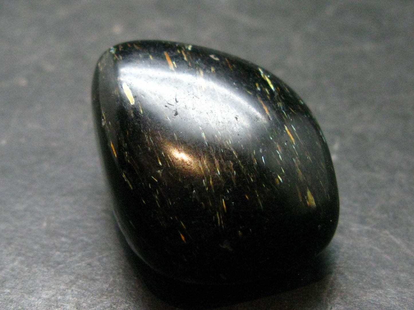 Rare Nuumite Nuummite Tumbled Stone From Greenland - 27.39 Grams - 1.3"