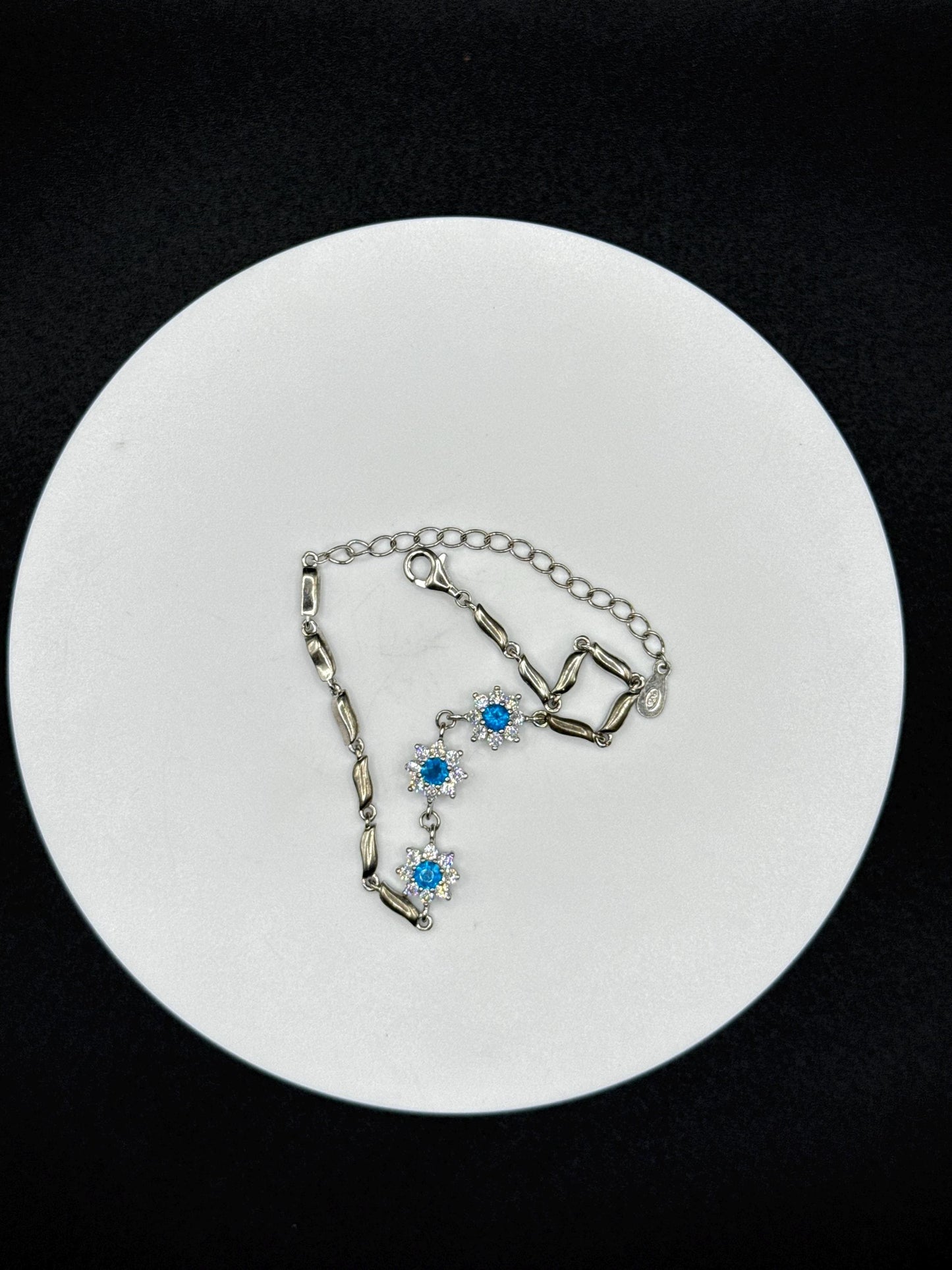 Apatite Silver Bracelet | Blue Crystal Jewelry