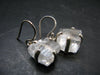 Clear Petalite Crystal Silver Earrings from Brazil - 1.0" - 7.61 Grams
