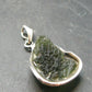 Moldavite Tektite Silver Clover Pendant from Czech Republic - 1.5" - 6.52 Grams