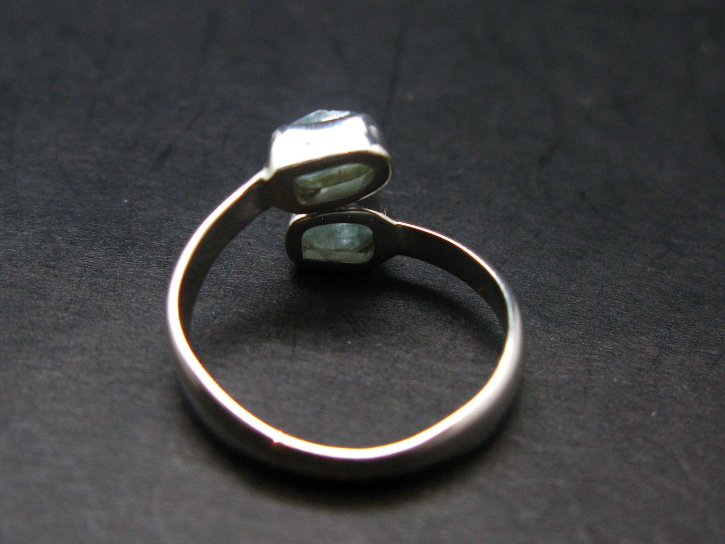 Blue Zircon Ring 925 Silver from Cambodia - Size 7