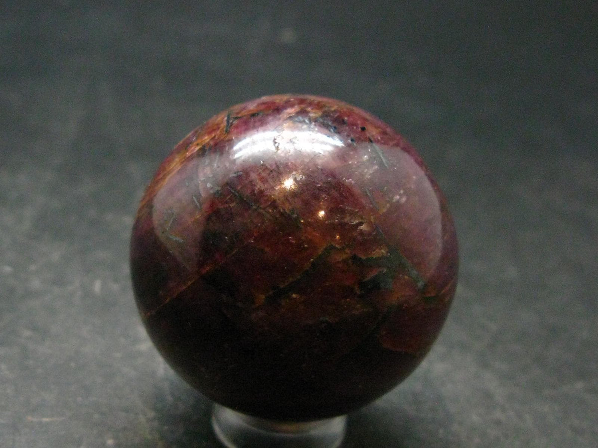 Genuine Ruby Corundum Sphere from India - 1.4" - 96.74 Grams