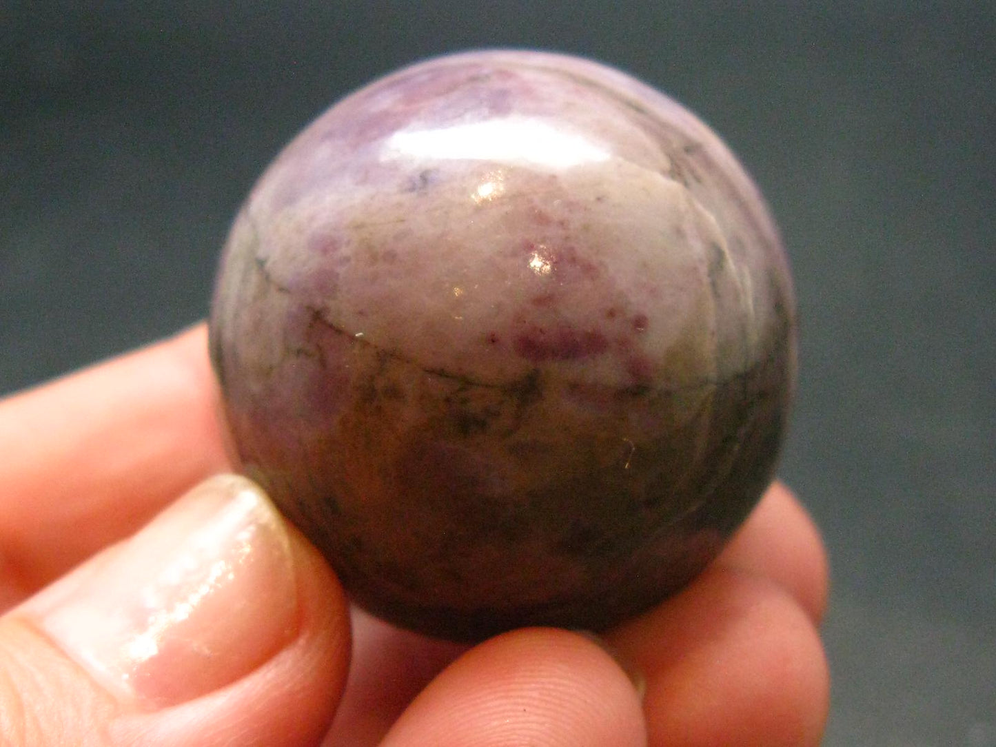 Purple Jade Sphere Ball From Turkey - 1.2"