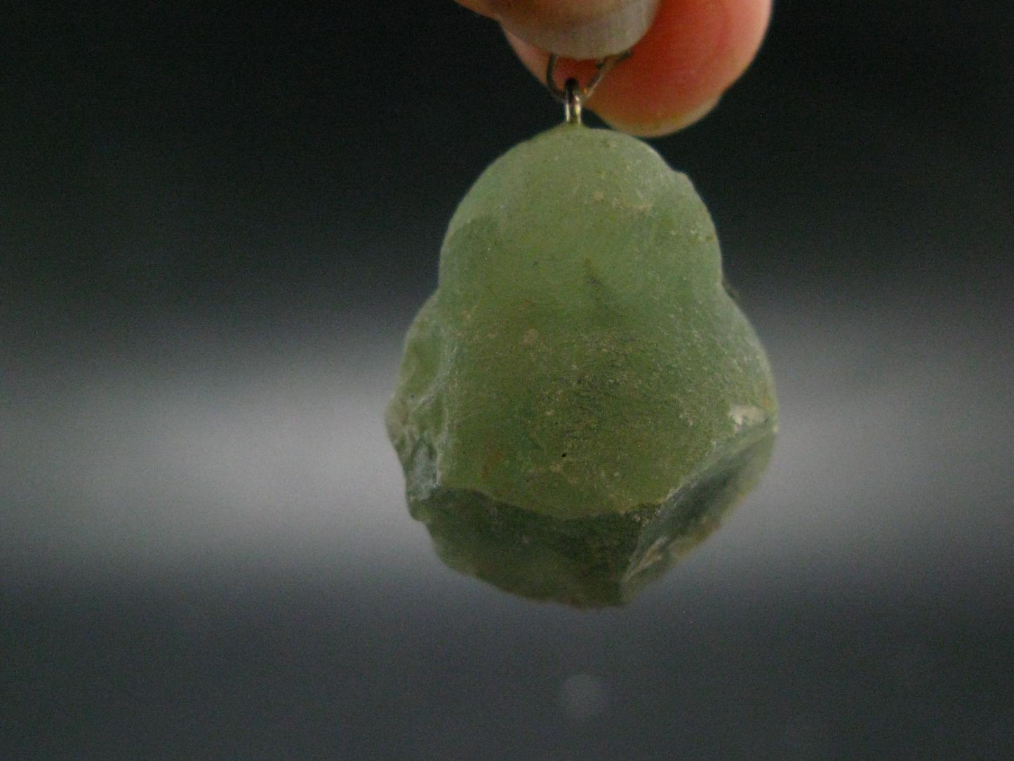 Complete Prehnite Sterling Silver Pendant from Mali - 1.3" - 13.46 Grams