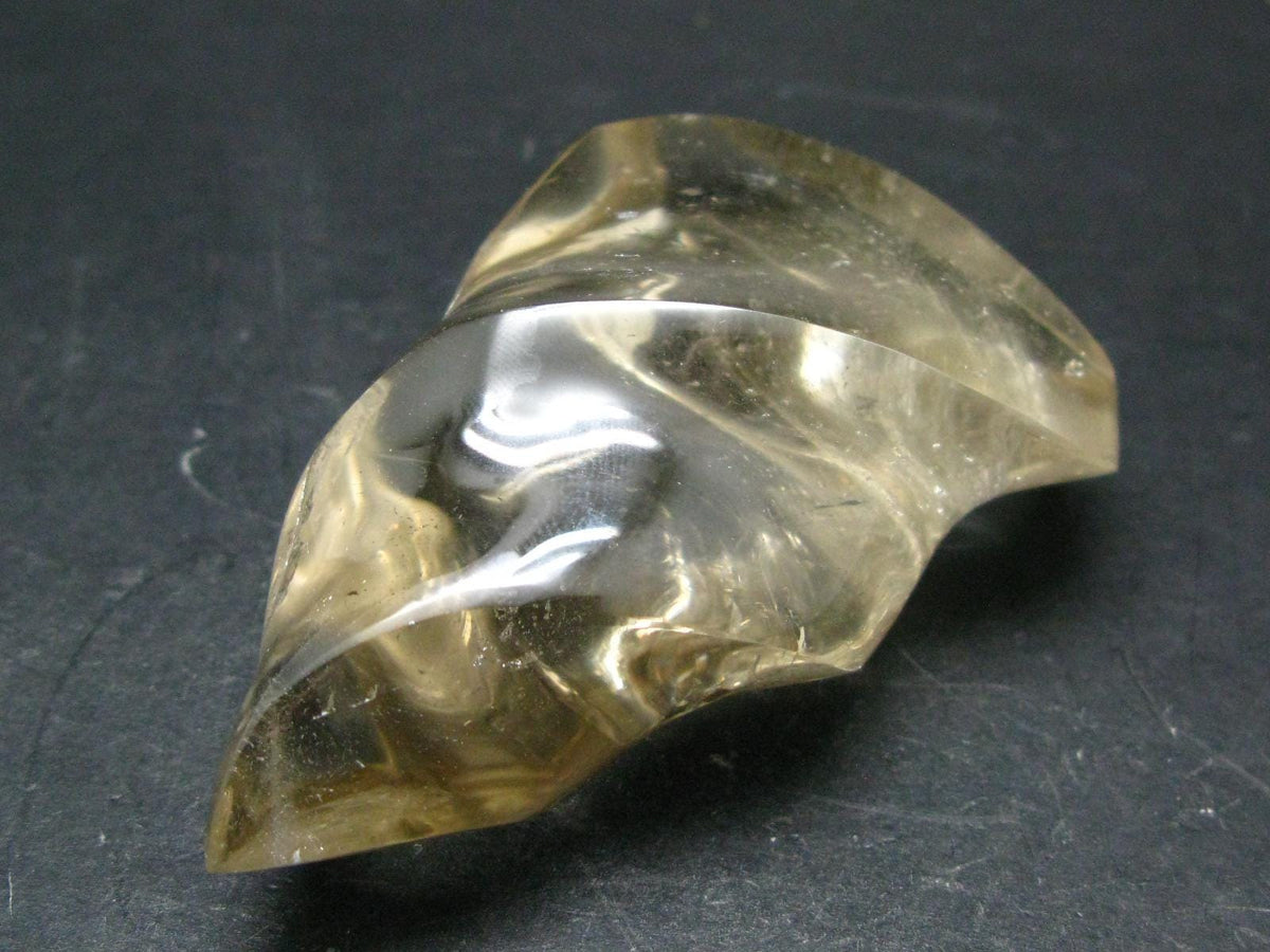 Unheated Citrine Flame Polished Stone From Madagascar - 3.0" - 118.08 Grams