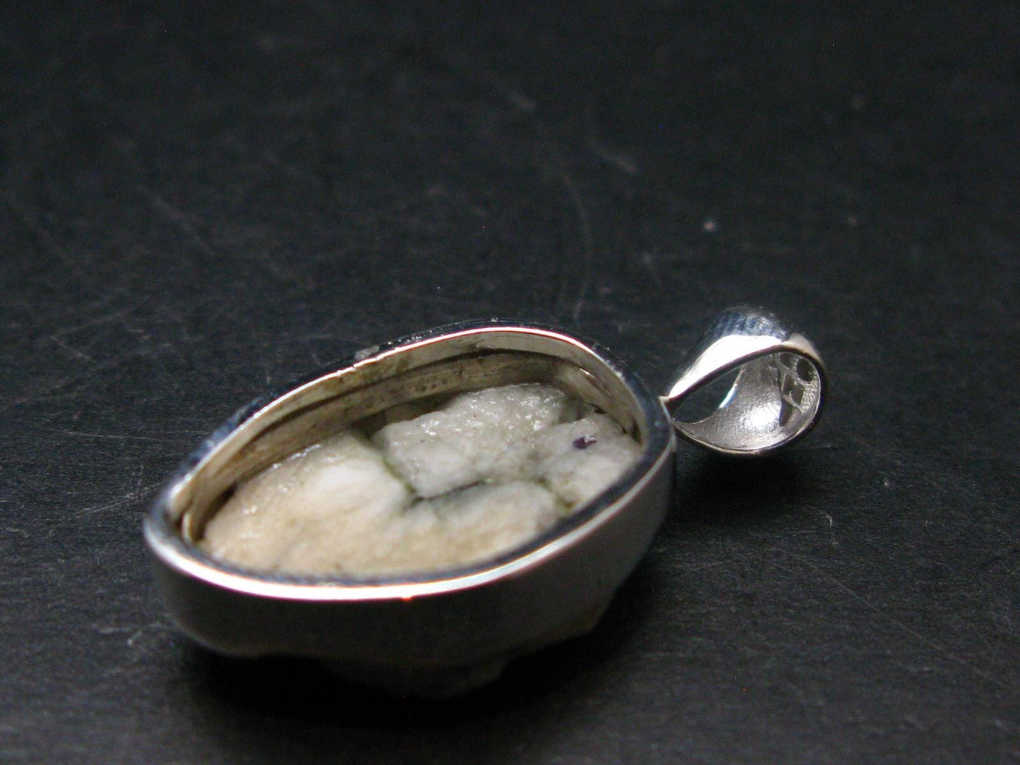 Phenakite Phenacite Silver Pendant from Brazil - 1.0 Inches - 3.0 Grams