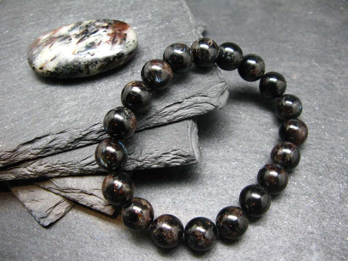 Astrophylite Astrophyllite Genuine Bracelet ~ 7 Inches ~ 10mm Round Beads