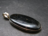 Very Rare Sterling Silver Nuumite Nuummite Pendant From Greenland - 2.1" - 12.0 Grams