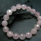 Rose Quartz Genuine Bracelet ~ 7 Inches ~ 10mm Facetted Beads