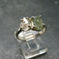Moldavite Tektite and Herkimer Diamond Silver Ring - Size 8 - 2.80 Grams
