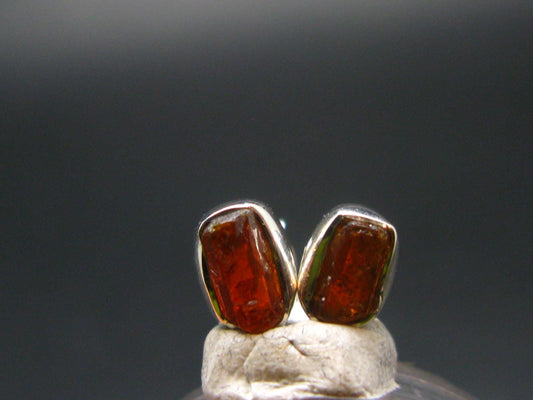 Zincite Zinkite Stud Earrings Sterling Silver From Poland - 1.53 Grams