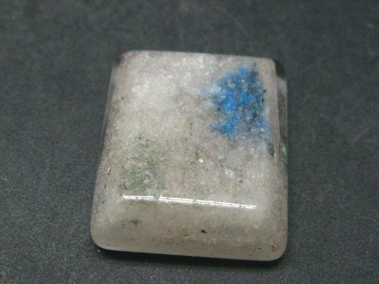 Papagoite & Ajoite in Quartz Cabochon from Messina S. Africa - 39.50 Carats - 25x21mm
