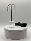 Sterling Silver Moldavite Drop Earrings - Weight 4.20 Grams