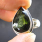 Moldavite Tektite Facetted Silver Ring from Czech Republic - Size 8 - 8.19 Grams