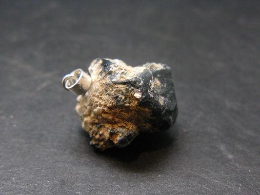 Blue Spinel Crystal Silver Pendant From Tanzania - 0.9" - 6.34 Grams