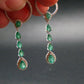 Gem Emerald Faceted Silver Earrings From Colombia - 4.62 Grams Total