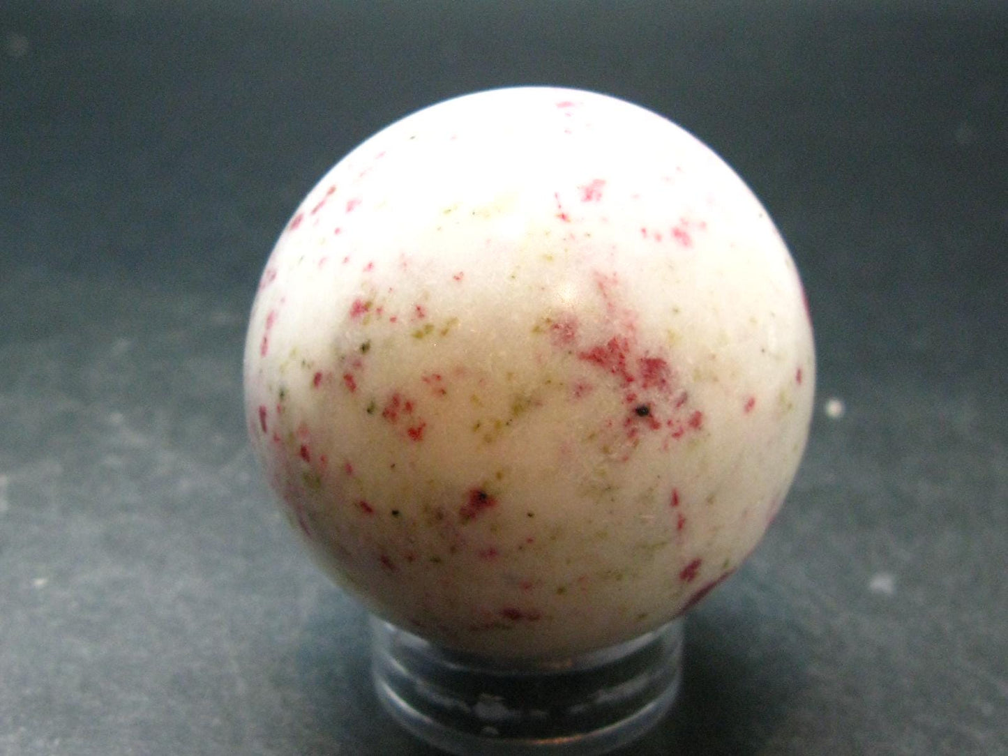 Large Cinnabar in Quartz Sphere from Peru - 188.35 Grams - 2.0"