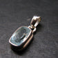 Stunning Genuine Faceted Aquamarine Gem Sterling Silver Pendant From Brazil - 0.7"
