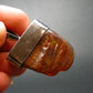 Natural Cognac Baltic Amber 925 Silver Pendant - 1.6"
