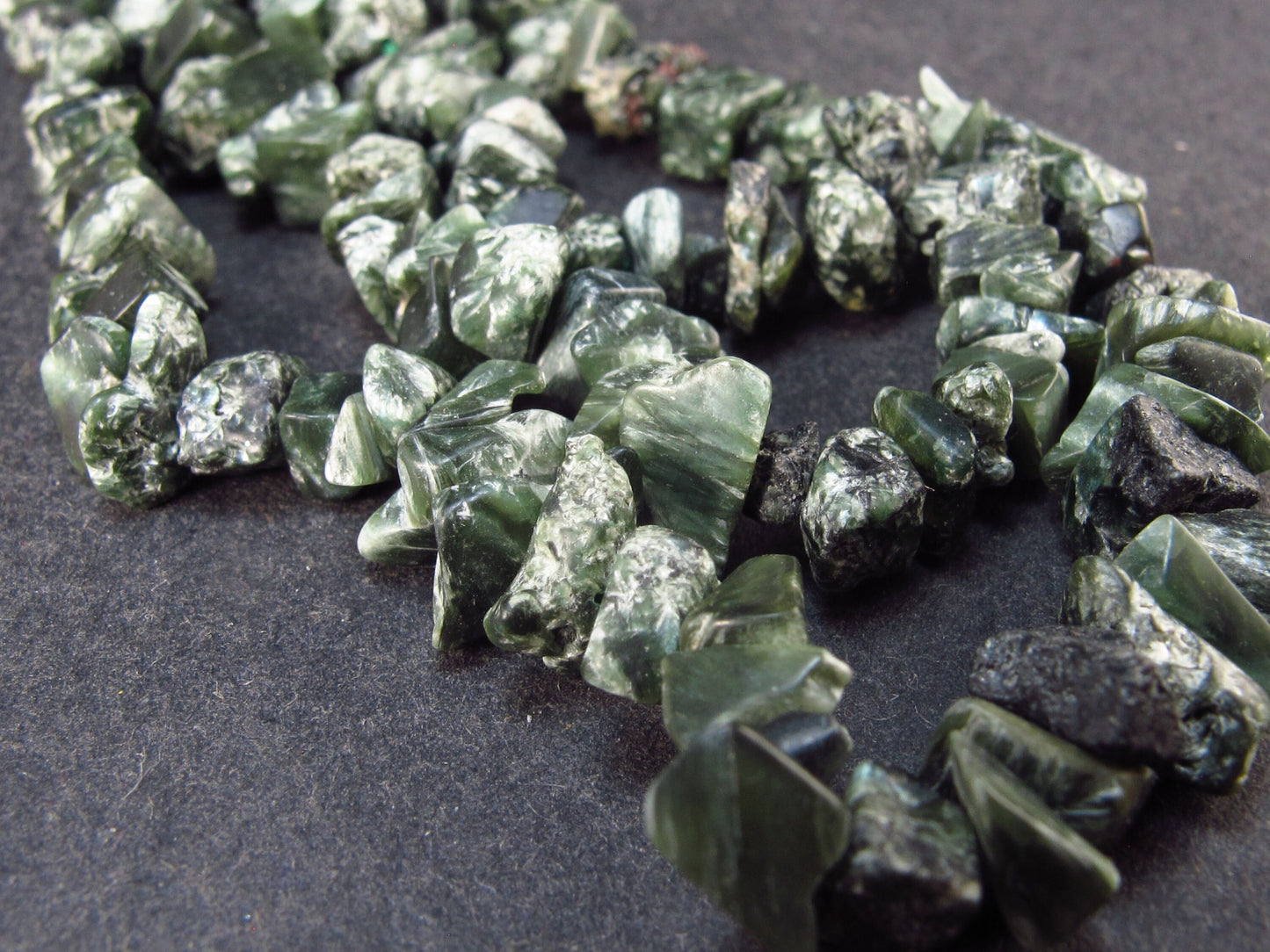 Lot of 3 Seraphinite Clinochlore Angels Wings Necklaces From Russia - 18"