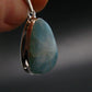 Rare Blue Larimar Pectolite Silver Plated Pendant From Dominican Republic - 1.3" - 5.64 Grams