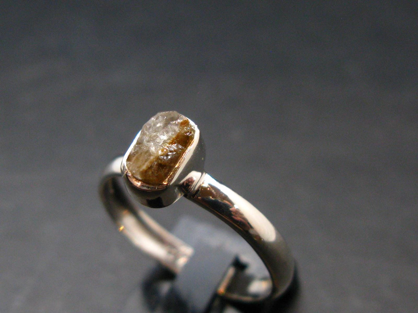 Green Herderite Silver Ring From Brazil - 1.84 Grams - Size 8