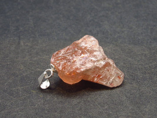 Romancing the Sunstone!! Raw Sunstone Silver Pendant From Tanzania - 1.0"